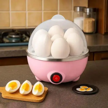 7 -Egg single Layer Electric Boiler & Steamer | Auto Shut-Off | 3 Boiling Modes | Measuring Cup with Piercer | Multi-Use for Eggs, Veggies, Dhokla | 350W | Multicolor